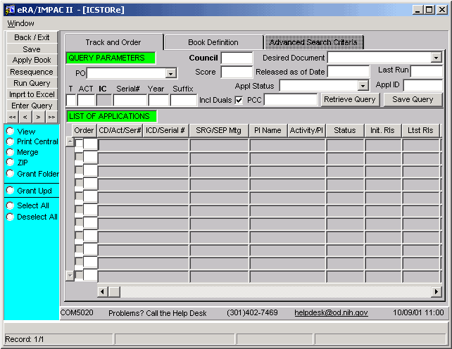 ICSTORe screen shot (summarized above)