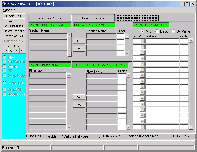 ICSTORe screen shot (summarized above)