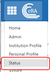 Status option in Main menu