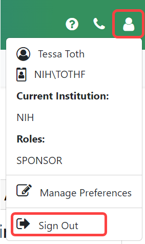 Showing the logout link