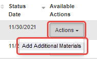 Add Additional Materials option on Flat View of Status module