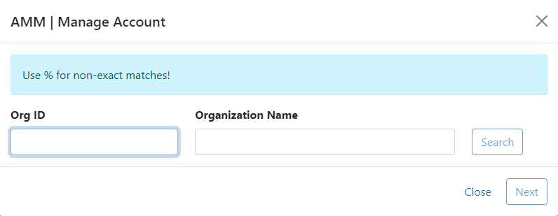 Manage Account for Add Roles to Other Organizations