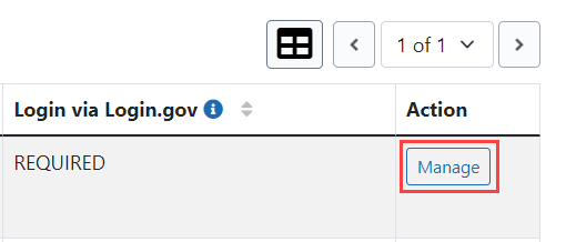 Search Accounts screen with Manage button
