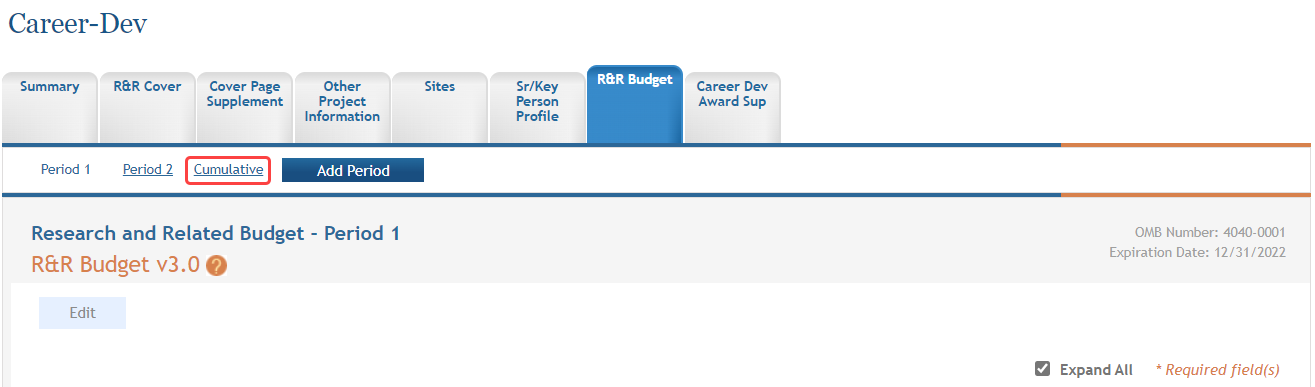 The R&R Budget Cumulative Link