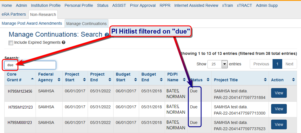 PI search results filtered on "due"