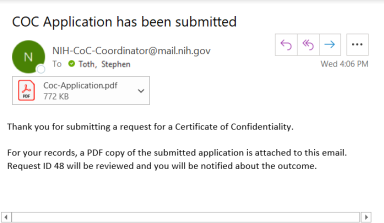 Successful submit email