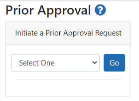 Initiate Prior Approval dropdown for PI and SO