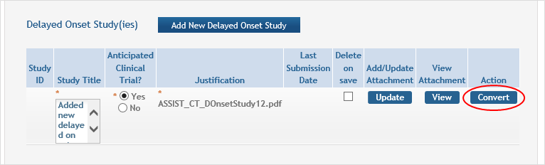 screenshot of Convert button