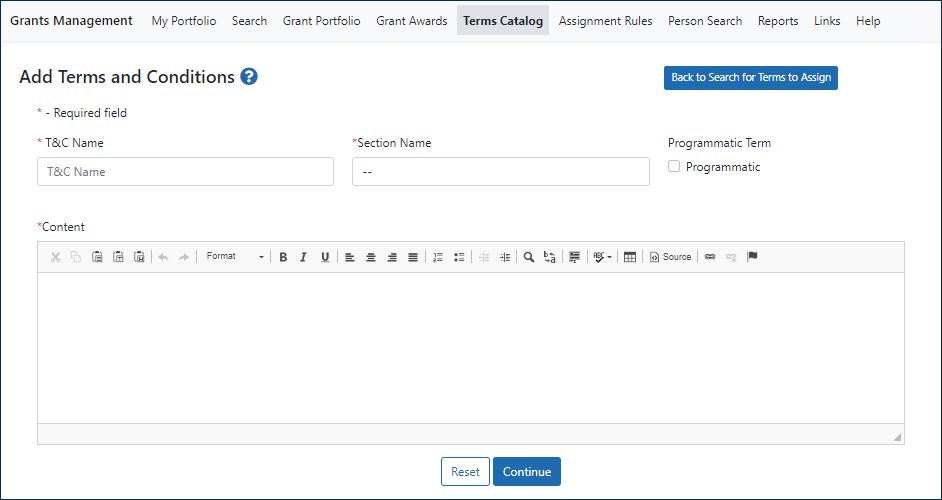 SAMHSA Add Terms and Conditions
