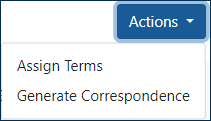 Actions drop-down menu