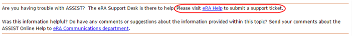 Image of the help system footer