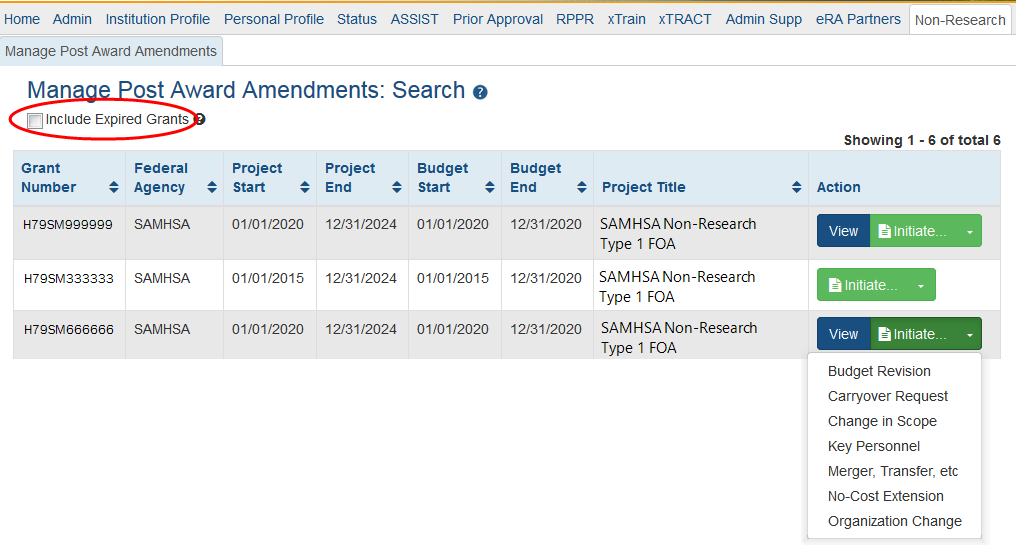 PI Initiate Amendment Application
