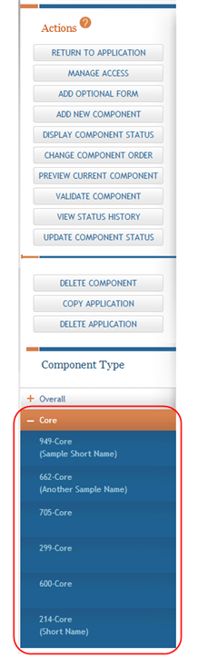 Select Component Type section showing the additional components that have been added.