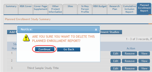 Confirmation message