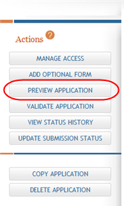 Preview Application button