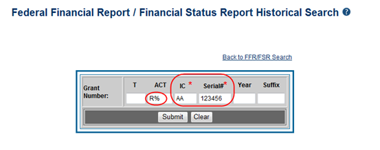 sample parameters entered into fields