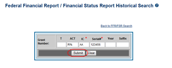 highlighting the Submit button
