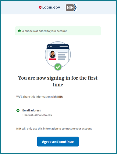 Login.gov First Sign In Screen