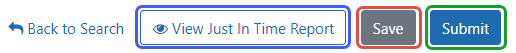 Save and Submit buttons on JIT screen. Only the SO sees Submit button.
