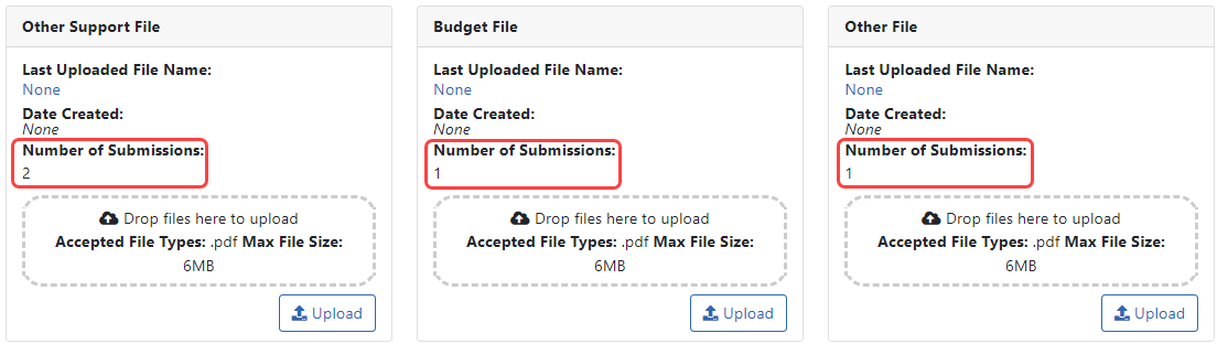 Sample JIT screen showing number of submissions