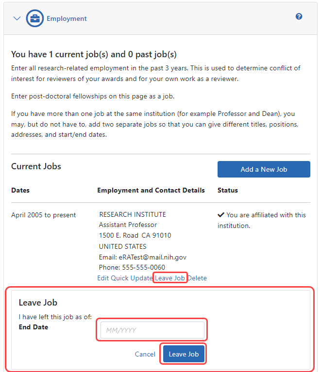 Leave Job box