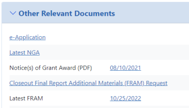 FRAM link on Status Information screen