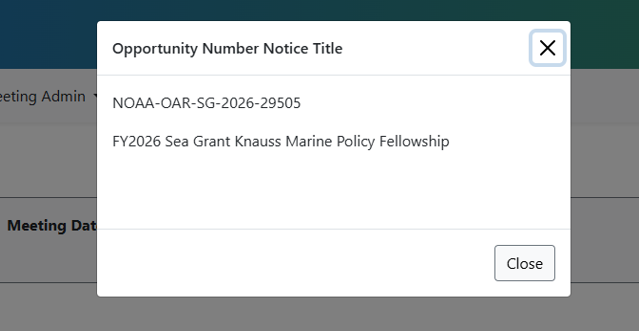 Sample of a partner agency NOFO information