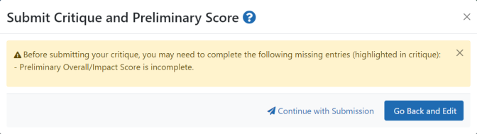 Warning on submit listing incomplete fields