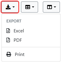 Download Tool Lets you Print or Export to Excel or PDF