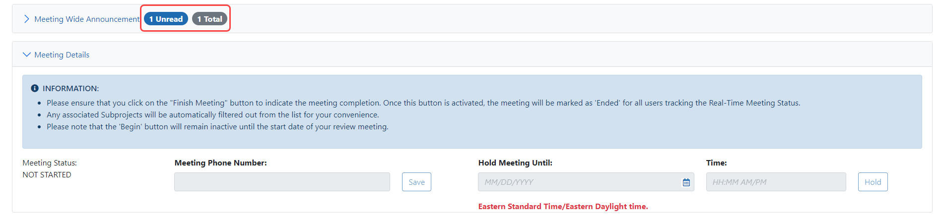 New announcment message counter and total announcements counter