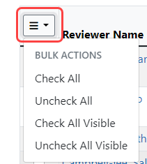 Bulk Actions button showing selection options