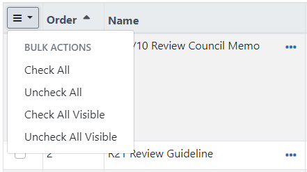 Bulk Actions icon used to select materials
