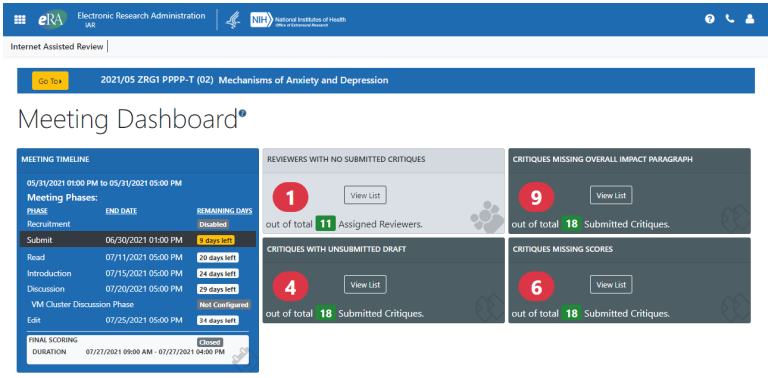 SRO Dashboard
