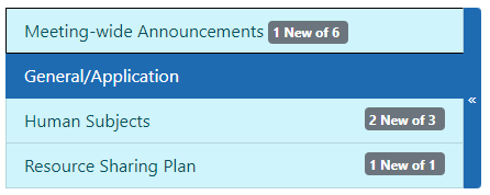 Left Navigation area of the VM Meeting Discussion Dashboard screen.