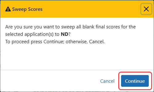 Confirmation for sweeping selected applications