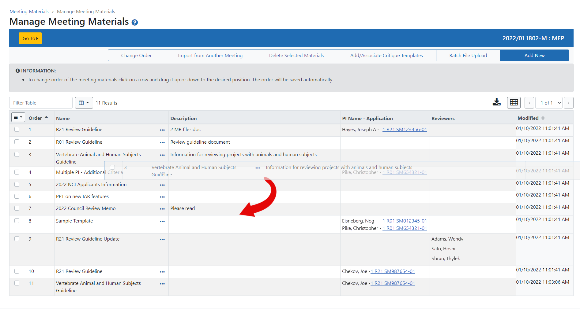 Use Drag and Drop to re-order list