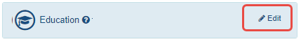 Edit button on section of Personal Profile