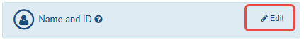 Edit button on section of Personal Profile