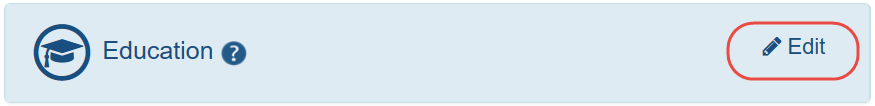 Education In Personal Profile with Edit button circled 