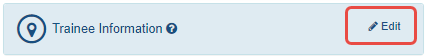 Edit button on section of Personal Profile