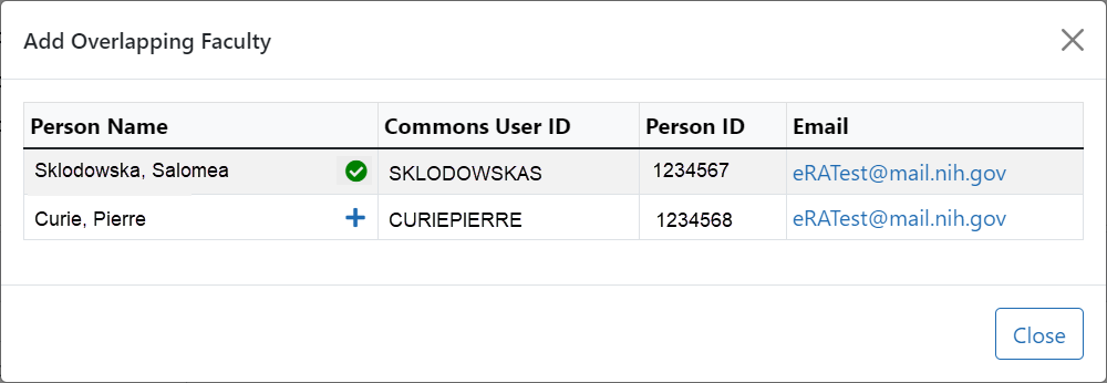 Add Overlapping Faculty screen with faculty added