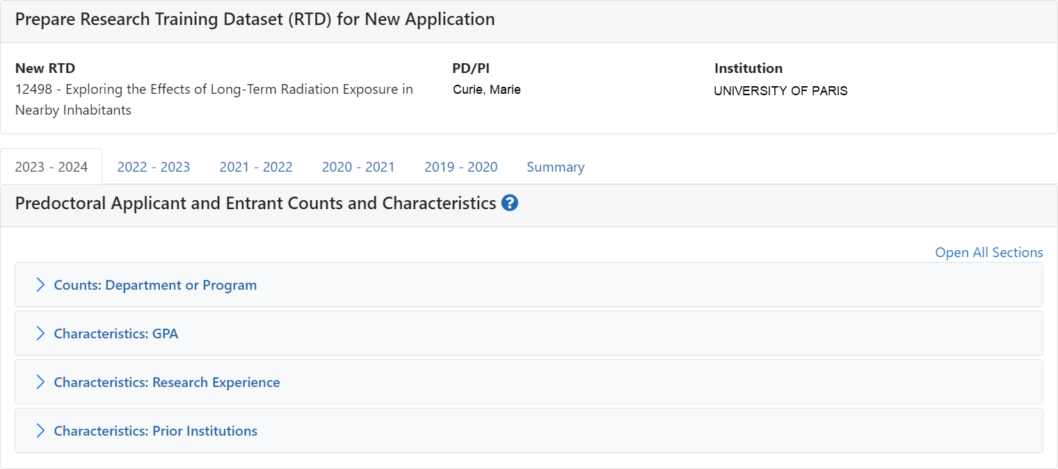 Predoctoral Applicant and Entrants Counts and Characteristics