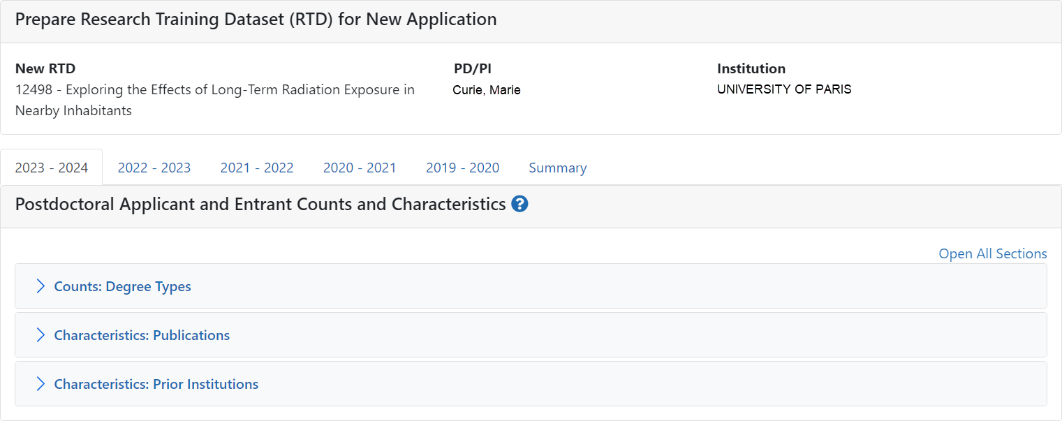 Postdoctoral Applicant and Entrants Counts and Characteristics