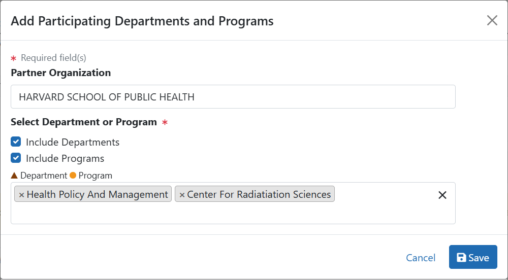 Selected Department