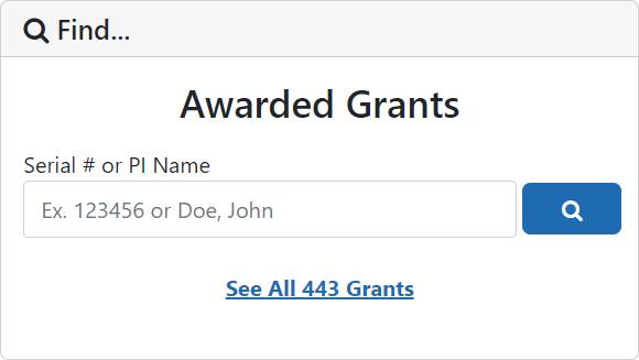 Awarded Grants card