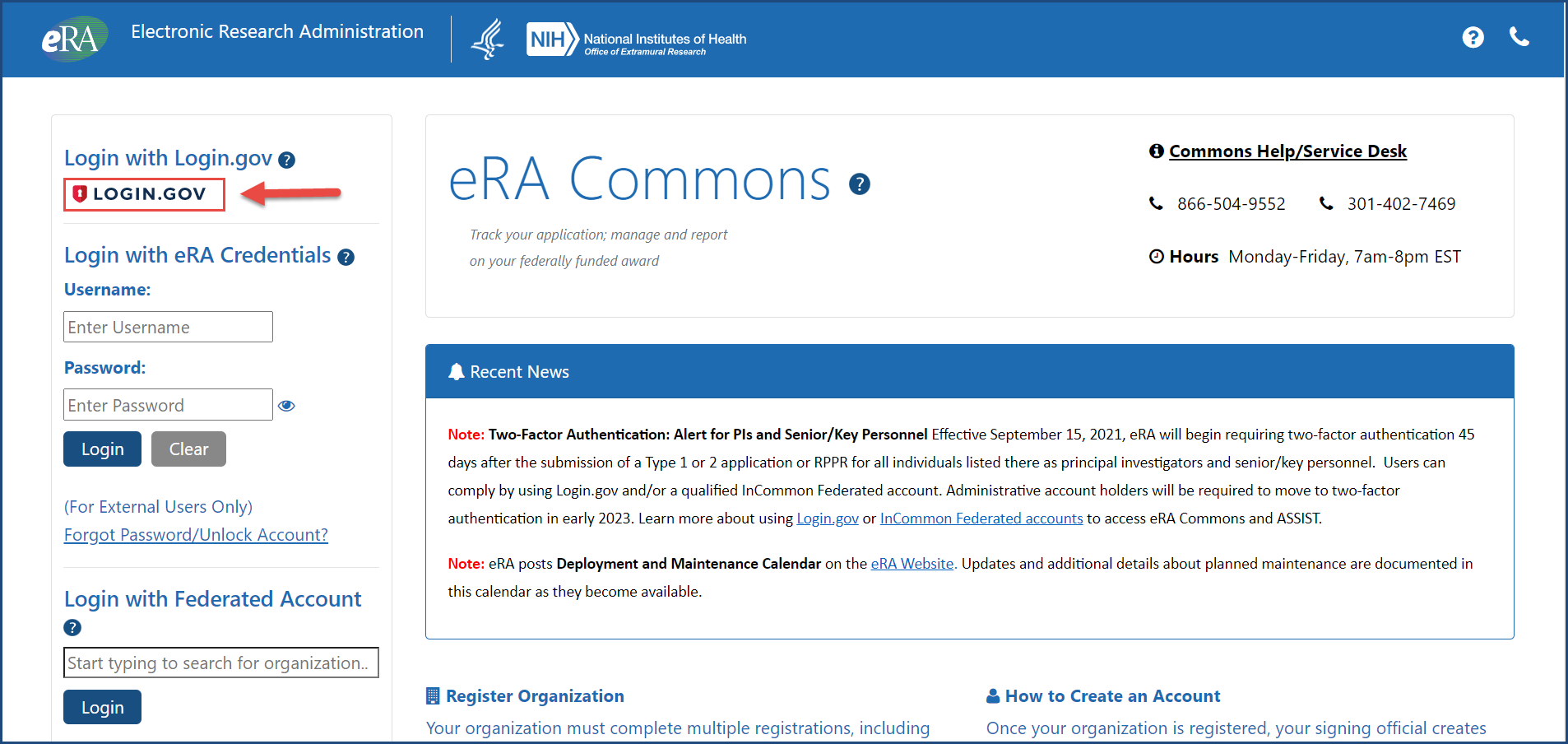 Two Factor Authentication: Use Login gov With eRA Modules eRA Two Factor Authentication: Use Login gov With eRA Modules eRA