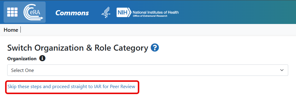 Skip Switch Organization & Role Category Selections for Reviewers