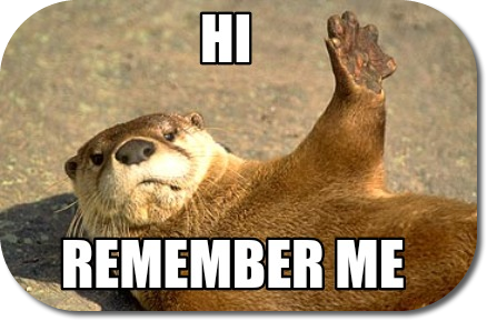 Otter saying Hi, Remember Me?
