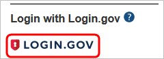 screenshot of the login section for login.gov