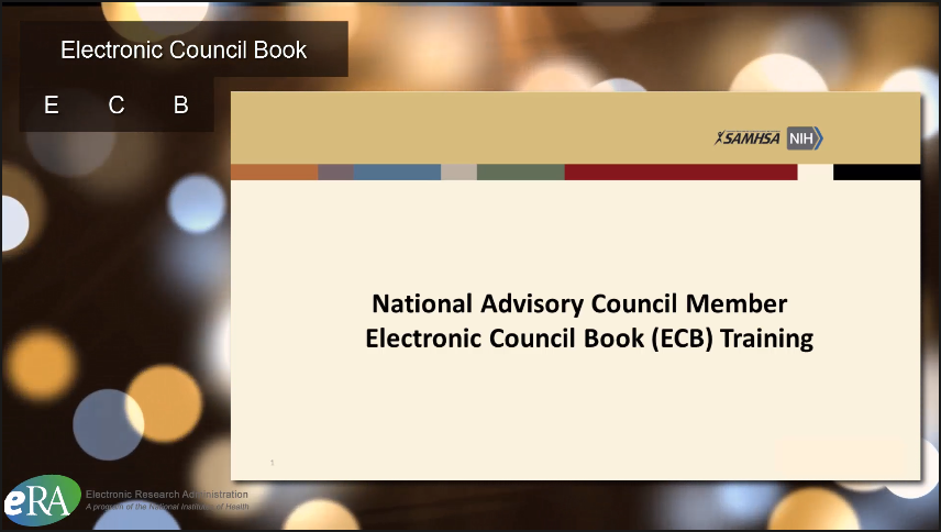 National Advisory Council Member ECB- raining